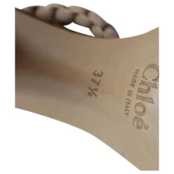 Chloé Chloe Sandales à Talons Hauts Avec Bretelles En Macramé En Cuir Beige -Chloé 863394 6