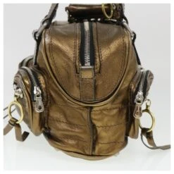 Chloé Sac à Main Cuir Doré 6HS184-50 Auth Bs4554 -Chloé 865527 5