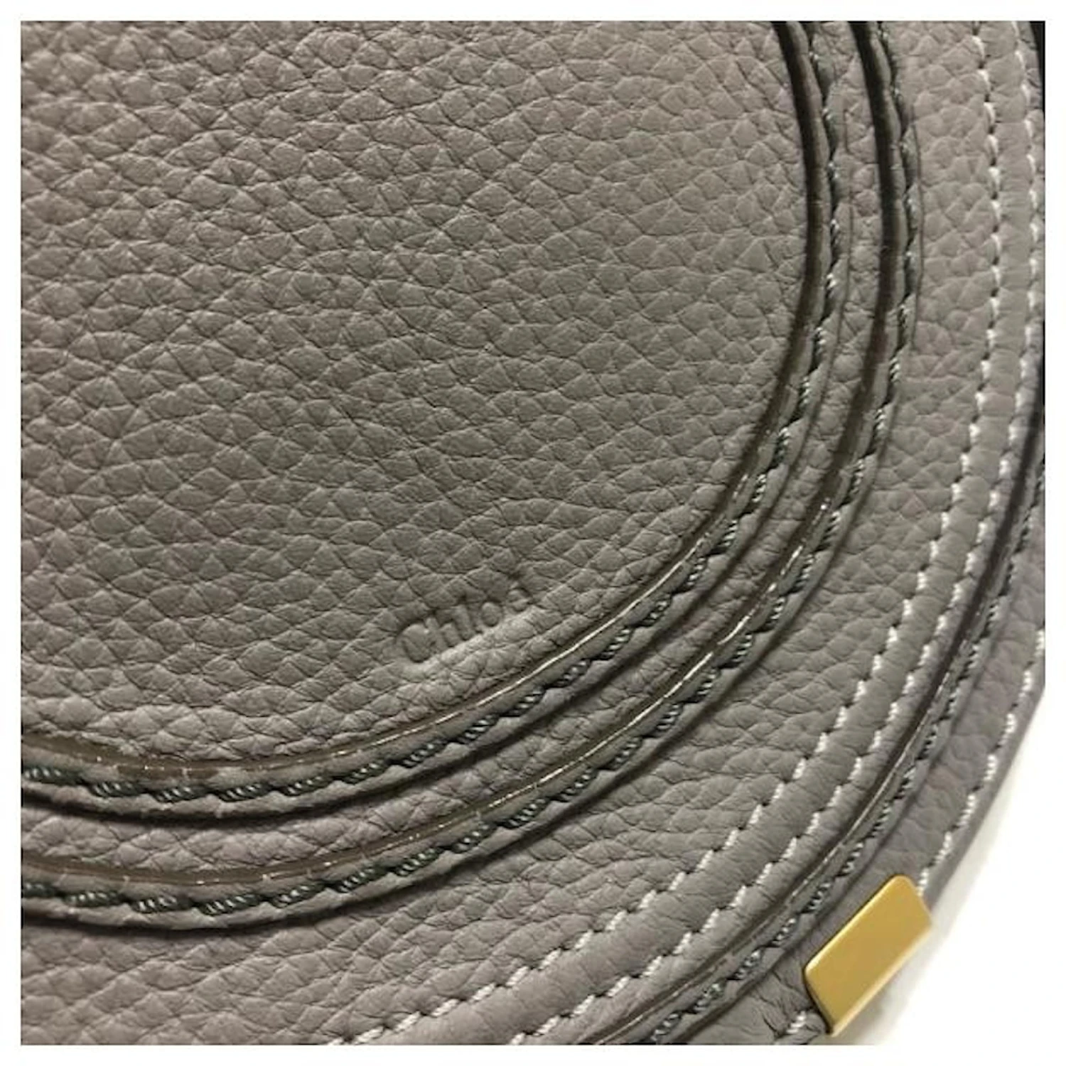 Chloé Mini Sac à Bandoulière Rond Marcie Gris 10 Chloé Mini Sac à Bandoulière Rond Marcie Gris – Image 8