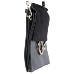 Chloé Sac à Bandoulière Chloe Faye En Daim Noir Et Cuir De Veau Cuir -Chloé 869050 4