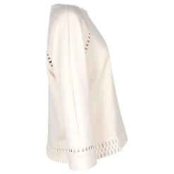 Chloé Top Avec Garnitures En Laine Crème Blanc Écru -Chloé 870103 2