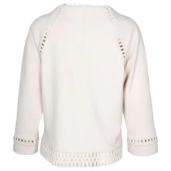 Chloé Top Avec Garnitures En Laine Crème Blanc Écru -Chloé 870103 3
