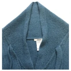 Chloé Chloe Cardigan Col Profond En Laine Bleue -Chloé 870104 4