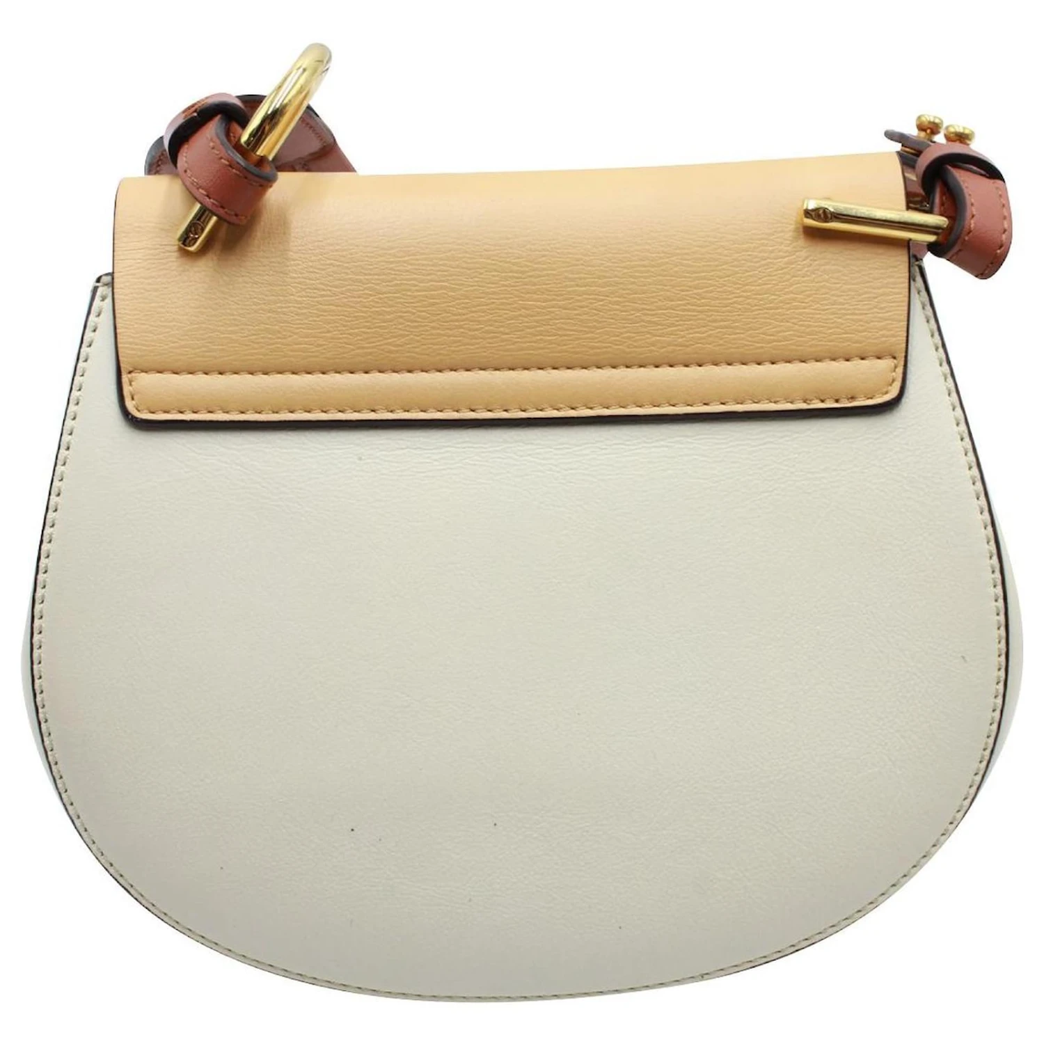 Chloé Chloe Drew Mini Sac à Bandoulière En Cuir Marron Blanc Beige 4 Chloé Chloe Drew Mini Sac à Bandoulière En Cuir Marron Blanc Beige – Image 2