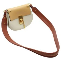 Chloé Chloe Drew Mini Sac à Bandoulière En Cuir Marron Blanc Beige 15 Chloé Chloe Drew Mini Sac à Bandoulière En Cuir Marron Blanc Beige -Chloé 870512 4