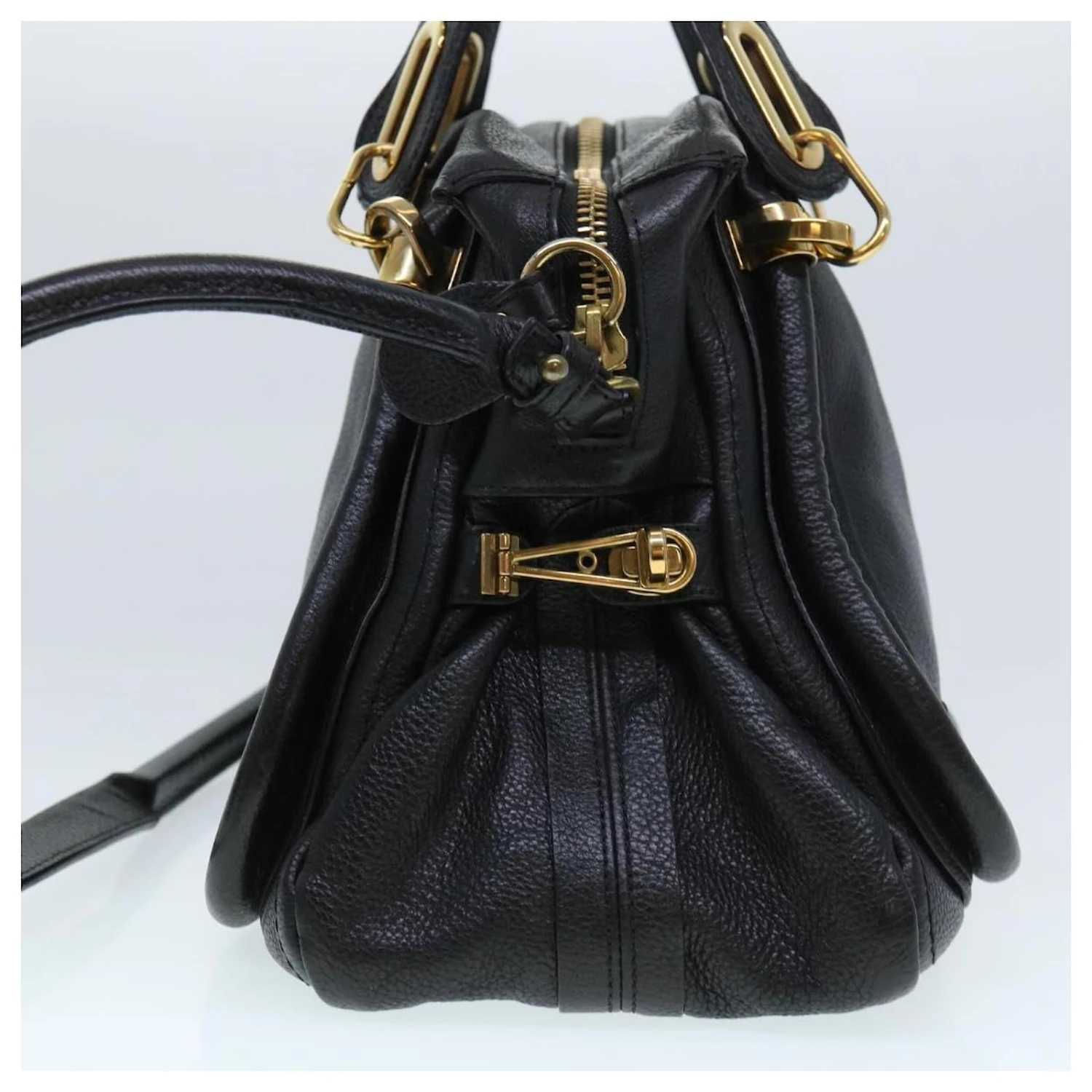 Chloé Sac à Main Chloe Paraty En Cuir 2façon Noir 01-11-50 Auth Yk6352 6 Chloé Sac à Main Chloe Paraty En Cuir 2façon Noir 01-11-50 Auth Yk6352 – Image 4
