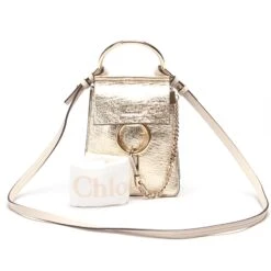 Chloé Sac Faye Bracelet En Cuir Métallisé Doré -Chloé 876716 10