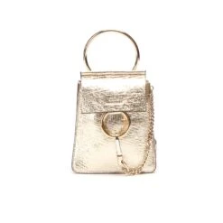 Chloé Sac Faye Bracelet En Cuir Métallisé Doré -Chloé 876716 2