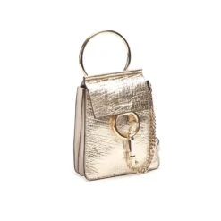 Chloé Sac Faye Bracelet En Cuir Métallisé Doré -Chloé 876716 3