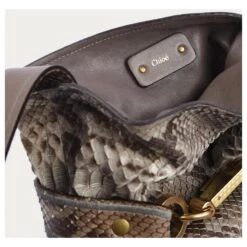 Chloé Sacs à Main CHLOE T. Cuirs Exotiques Gris -Chloé 877346 4