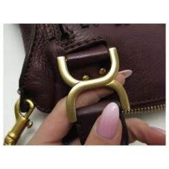 Chloé SAC A MAIN CHLOE MARCIE PM BANDOULIERE EN CUIR GRAINE BORDEAUX HAND BAG -Chloé 881581 10