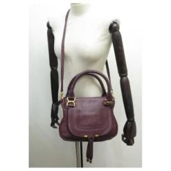 Chloé SAC A MAIN CHLOE MARCIE PM BANDOULIERE EN CUIR GRAINE BORDEAUX HAND BAG -Chloé 881581 3