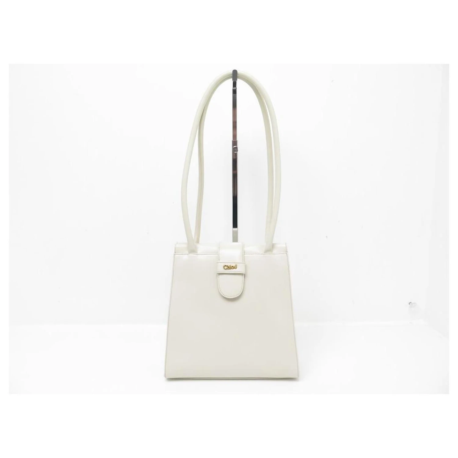 Chloé VINTAGE SAC A MAIN CHLOE EN CUIR ECRU PORTE EPAULE LEATHER HAND BAG Écru 4 Chloé VINTAGE SAC A MAIN CHLOE EN CUIR ECRU PORTE EPAULE LEATHER HAND BAG Écru – Image 2