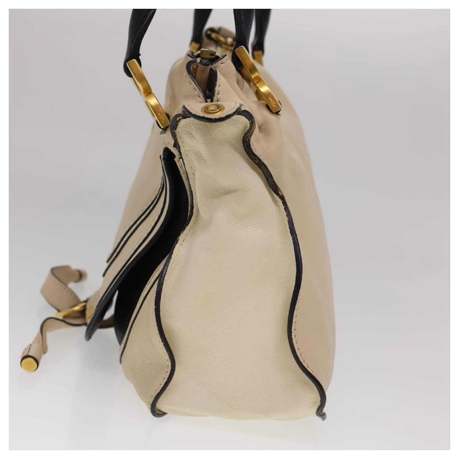 Chloé Sac à Main Chloe Mercy En Cuir 2façon Beige 03135665-20 Auth Yk6487 5 Chloé Sac à Main Chloe Mercy En Cuir 2façon Beige 03135665-20 Auth Yk6487 – Image 3