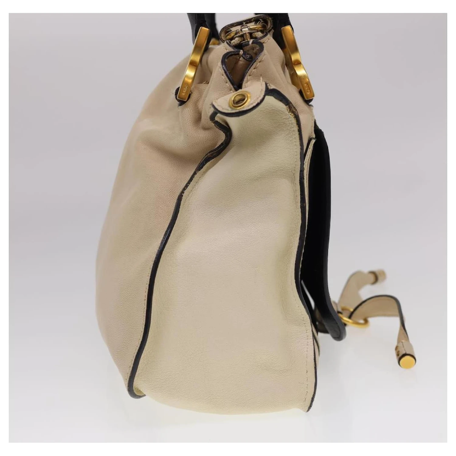 Chloé Sac à Main Chloe Mercy En Cuir 2façon Beige 03135665-20 Auth Yk6487 6 Chloé Sac à Main Chloe Mercy En Cuir 2façon Beige 03135665-20 Auth Yk6487 – Image 4