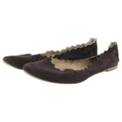 Chloé Ballerines En Daim Festonnées Lauren Ballerina Marron
