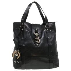 Chloé Chloe Tote Bag Cuir Noir Auth Bs4744
