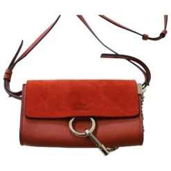 Chloé Chloe Faye Petit Sac à Bandoulière En Cuir Rouge