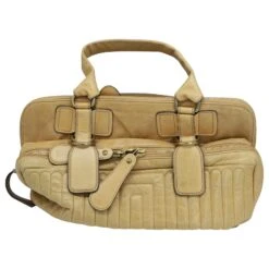 Chloé Grand Sac à Compartiments Matelassé En Cuir Beige