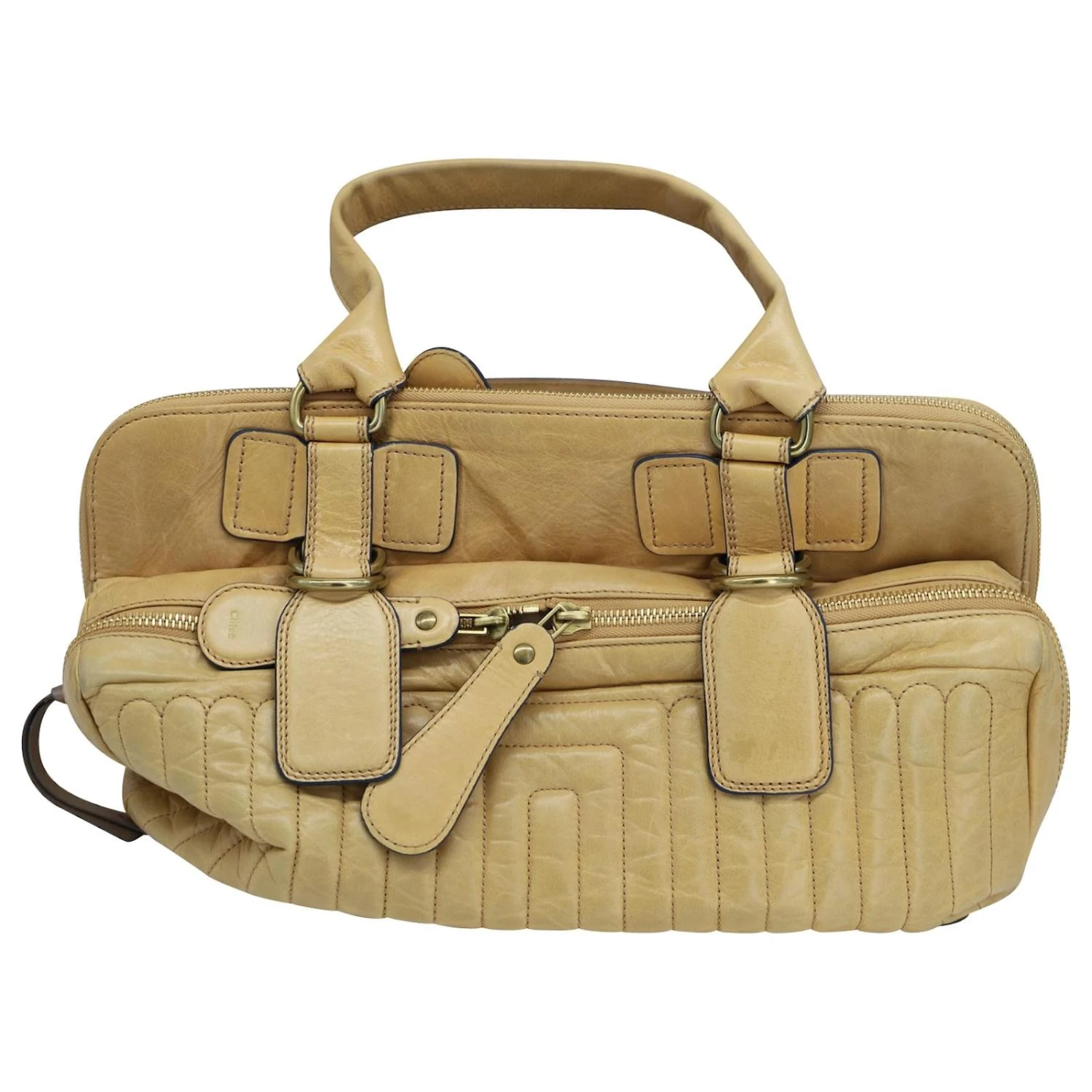 Chloé Grand Sac à Compartiments Matelassé En Cuir Beige 3 Chloé Grand Sac à Compartiments Matelassé En Cuir Beige