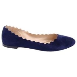 Chloé Lauren Ballerines En Daim Bleu