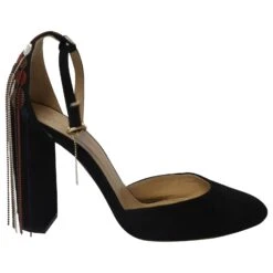 Chloé Chloe Liv D'Orsay Escarpins à Bride Cheville Ornés De Perles En Daim Noir