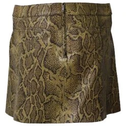 Chloé Chloe Mini-jupe Effet Peau De Serpent En Cuir Olive