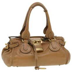Chloé Chloe Paddington Sac à Main Cuir Beige 010851 5276 Auth 38388