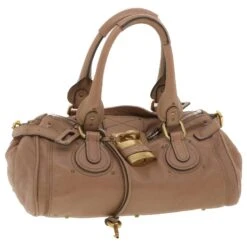 Chloé Chloe Paddington Sac à Main En Cuir Marron 01-10-51-5276 Auth 37311