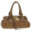 Chloé Chloe Paddington Sac à Main En Cuir Marron 03-08-51-5276 Auth 37277