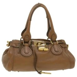 Chloé Chloe Paddington Sac à Main En Cuir Marron 03-08-51-5276 Auth 37277