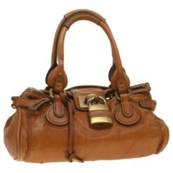 Chloé Chloe Paddington Sac à Main En Cuir Marron Auth 37540