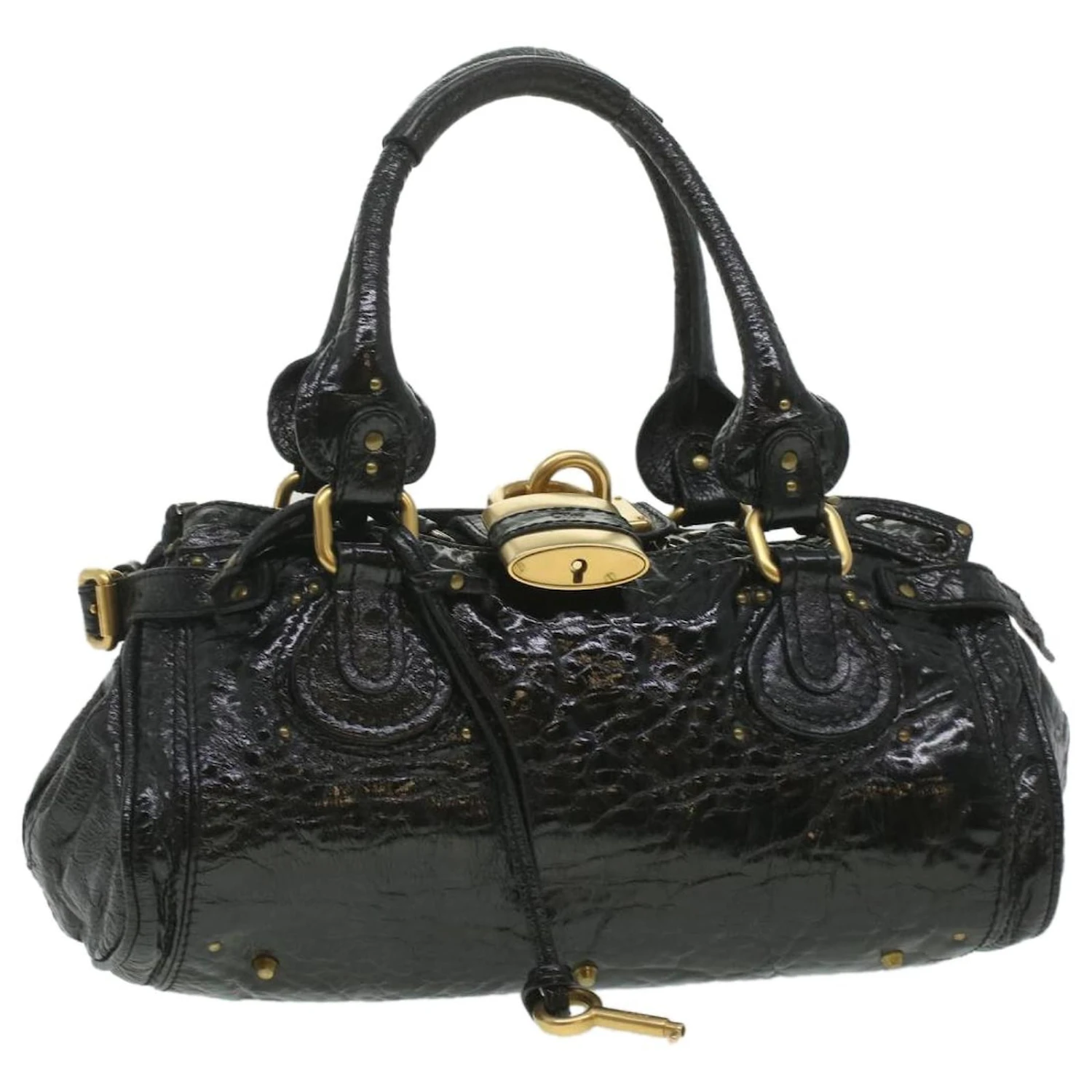 Chloé Chloe Paddington Sac à Main En Cuir Noir 04-08-51-5191 Auth 37274 3 Chloé Chloe Paddington Sac à Main En Cuir Noir 04-08-51-5191 Auth 37274