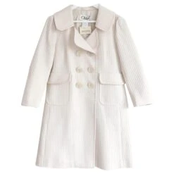 Chloé Printemps 2007 Manteau Crème En Jacquard à Pois Écru
