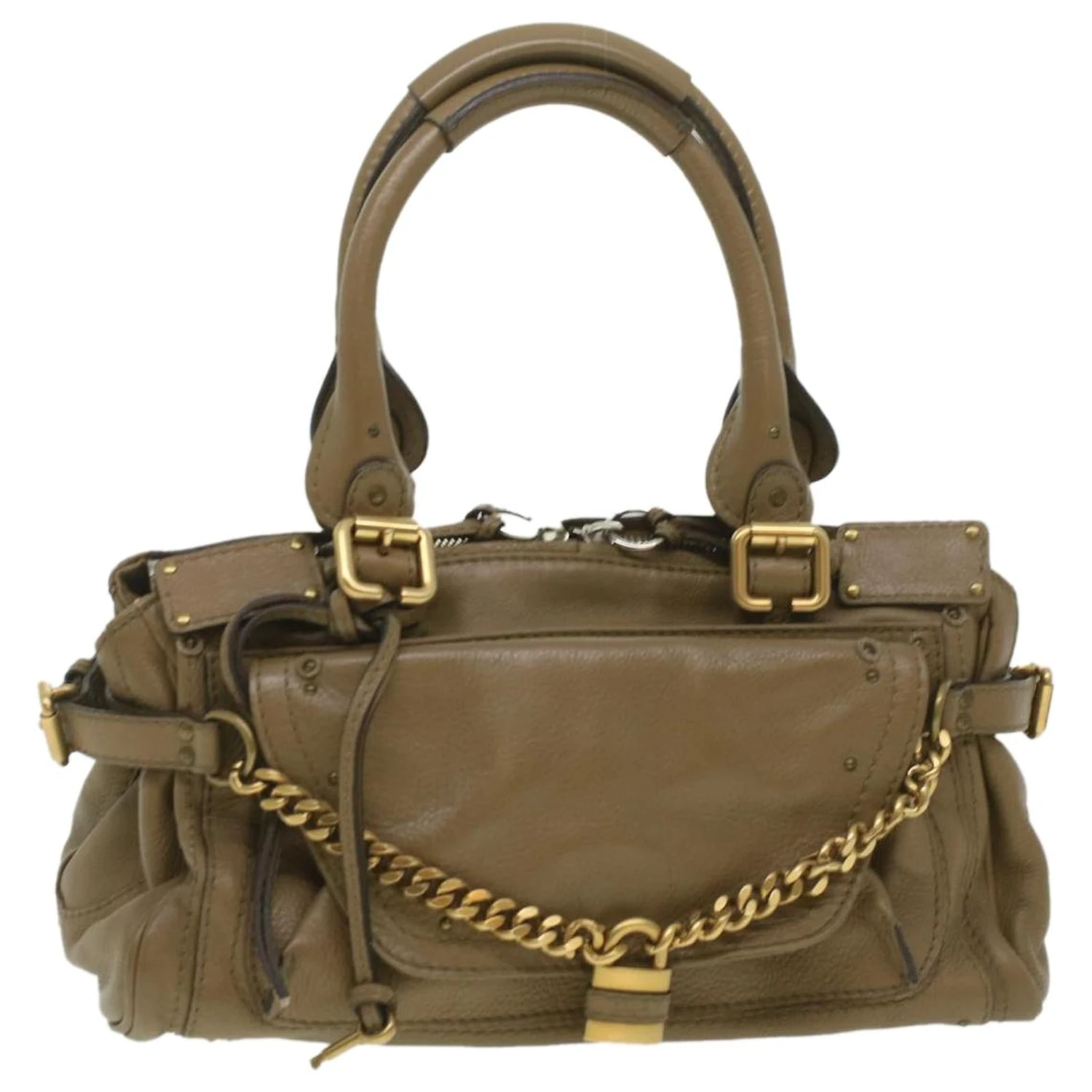 Chloé Sac à Main Cuir Gris Auth 37541 3 Chloé Sac à Main Cuir Gris Auth 37541