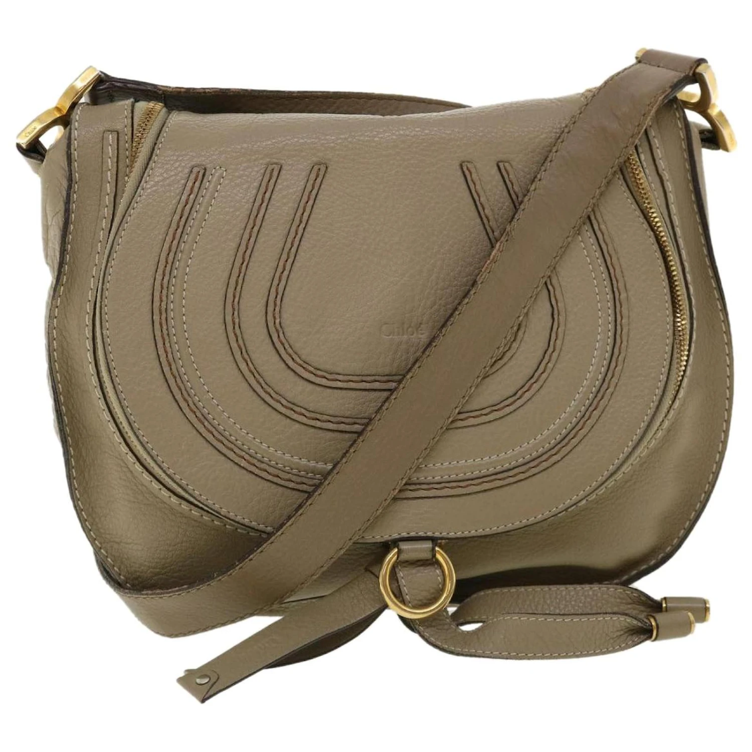 Chloé Sac Bandoulière Cuir Gris Auth Am3860 3 Chloé Sac Bandoulière Cuir Gris Auth Am3860