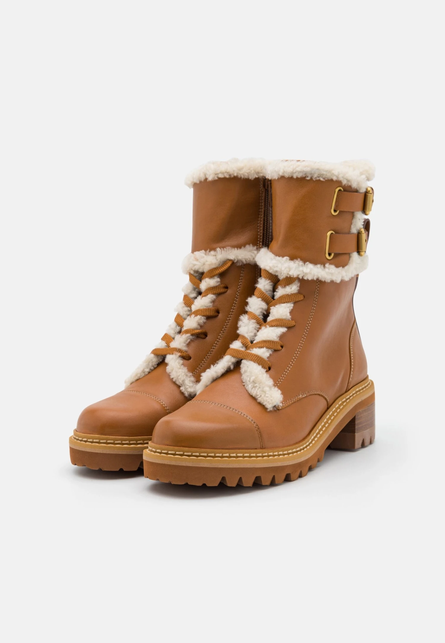 See By Chloé Mallory Lace Up Bootie - Bottines À Plateau - Tan 4 See By Chloé Mallory Lace Up Bootie - Bottines À Plateau - Tan – Image 2