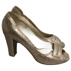 Chloé CHLOE Talons T.UE 37 Cuirs Exotiques Doré