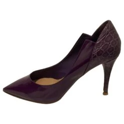 Chloé Escarpins En Cuir Verni Violet Foncé