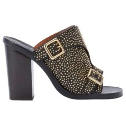 Chloé Mules Cloutées Dorées Métallisé