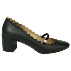 Chloé Escarpins Noirs Avec Accent Nacré