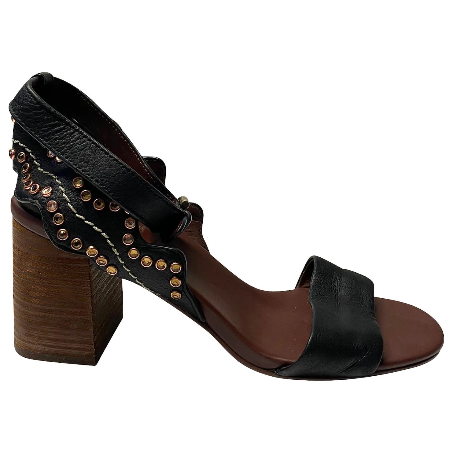 Sandales See By Chloé à Embellissements En Cristal En Cuir Noir 3 Sandales See By Chloé à Embellissements En Cristal En Cuir Noir