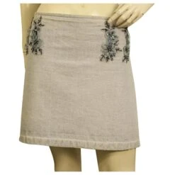Chloé Chloe Saxe Pinkish Denim Beaded Tulle Flowers Short Mini Skirt W. Taille De La Fermeture éclair 42 Gris Anthracite