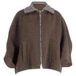 Chloé Cape Zippée Chloe En Laine Marron