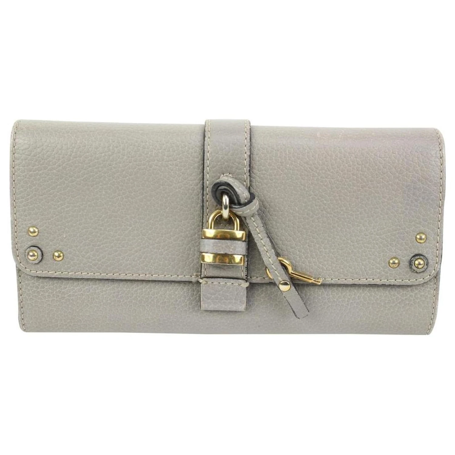 Chloé Portefeuille Long Paddington En Cuir Gris X Or 3 Chloé Portefeuille Long Paddington En Cuir Gris X Or