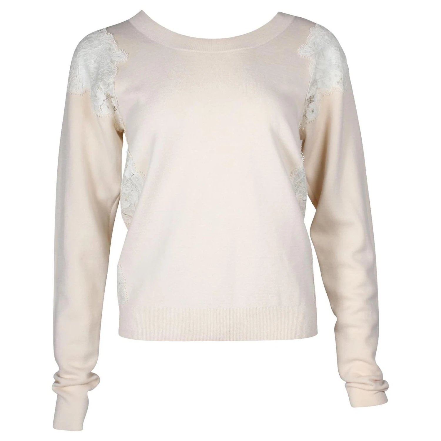 Chloé Pull Laine & Dentelle 'Soft Beige' Chair 3 Chloé Pull Laine & Dentelle 'Soft Beige' Chair