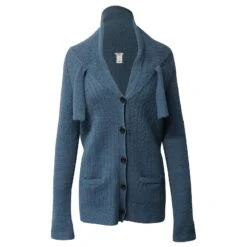 Chloé Chloe Cardigan Col Profond En Laine Bleue