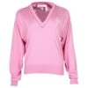 Chloé Chloe Diamond Logo V-Neck Sweater En Coton Rose Dahlia -Chloé pulls gilets chloe diamond logo v neck sweater en coton rose dahlia