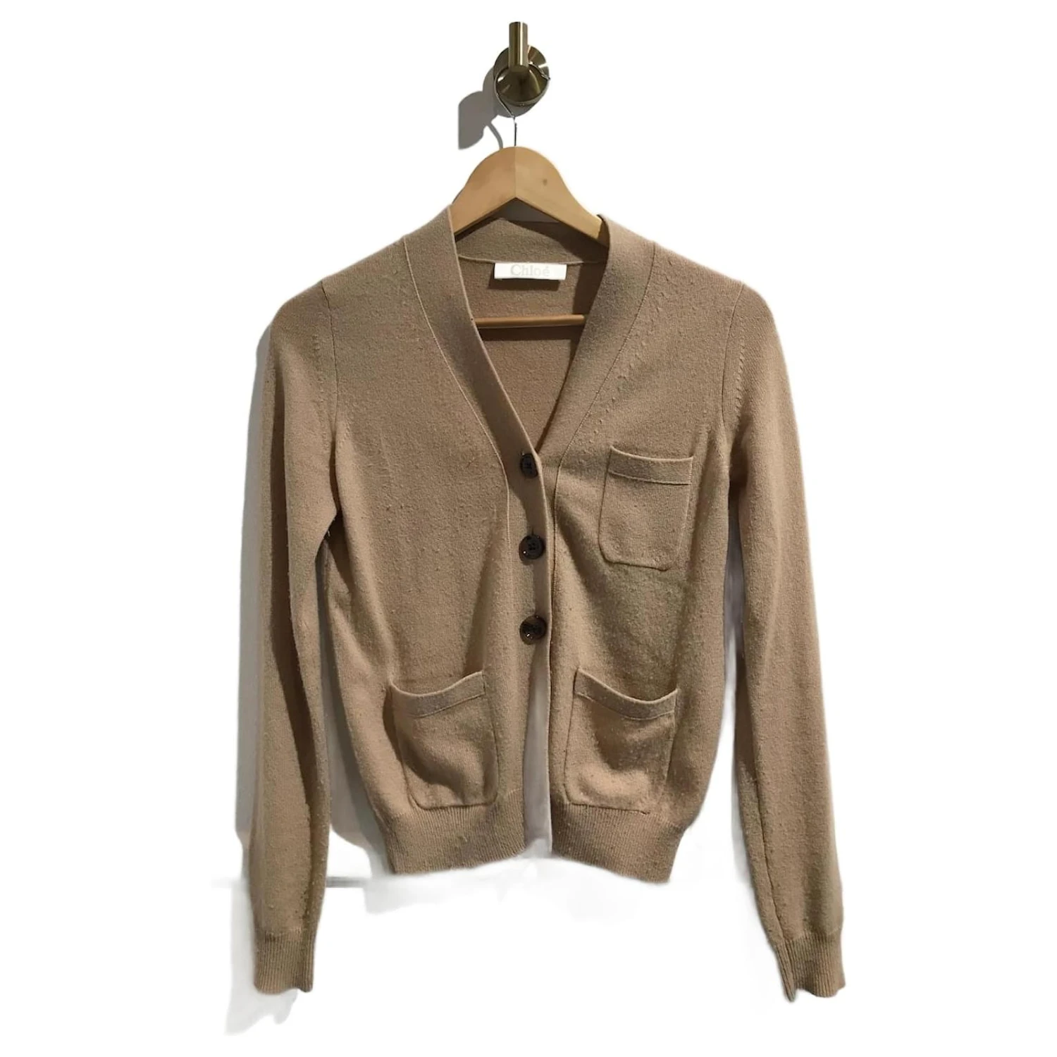 Chloé CHLOE Tricot T.International XS Cachemire Beige 3 Chloé CHLOE Tricot T.International XS Cachemire Beige