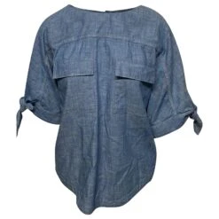 Chloé Haut En Jean Chloe Avec Bouton Et Détail Cravate En Coton Jeans Bleu